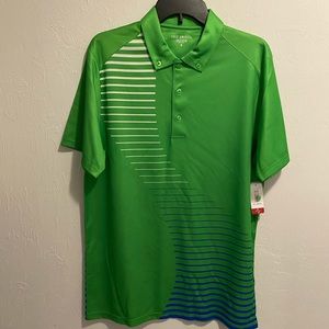 Golf America Striped Green Polo Size Small
